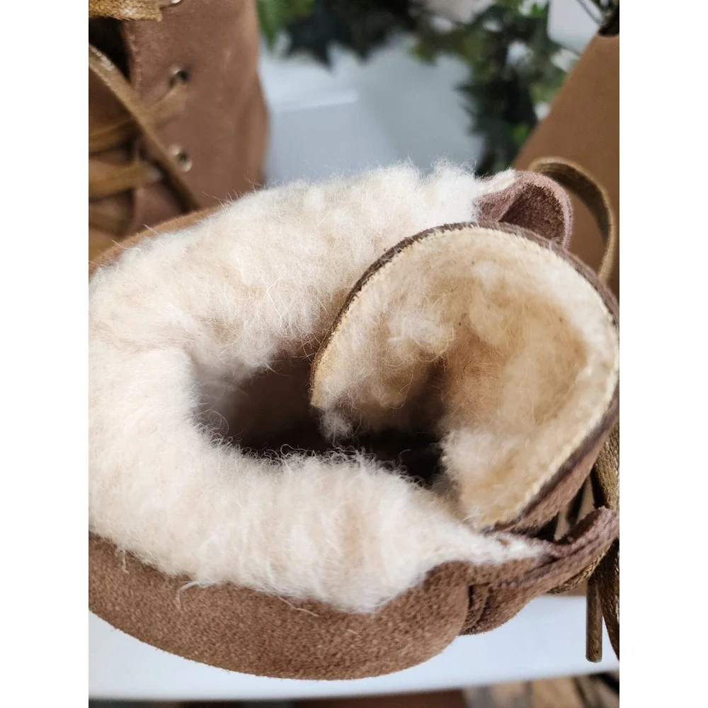 BEARPAW Ariella Suede Water- and Stain-Repellent Boot Hickery Sz 12